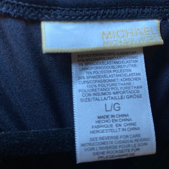 Michael Kors - Black Padded Bathing Suit Dress - Gold Logo - Picture 10 of 10